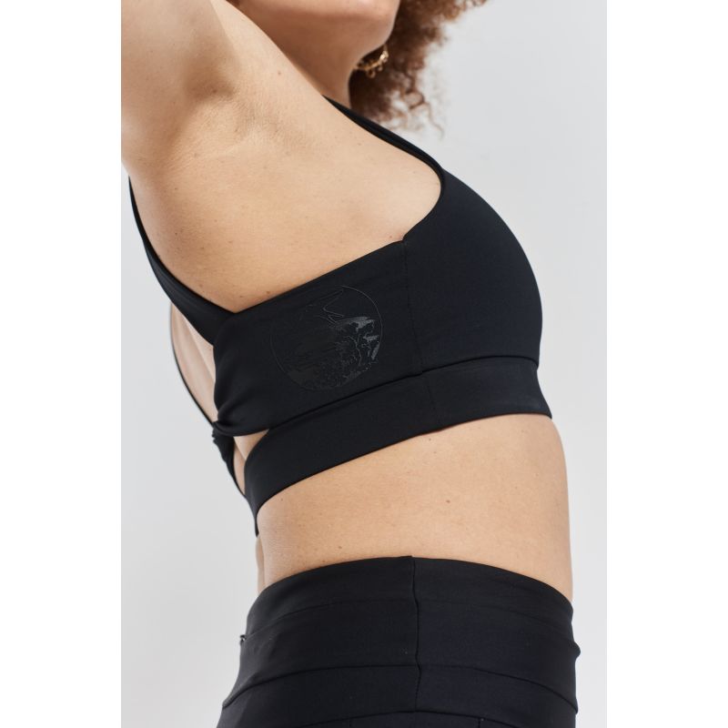 Kiku Recycled Performance Cropped Top - Volcanic Black image