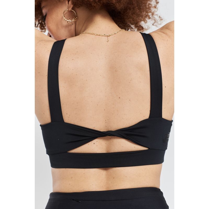 Kiku Recycled Performance Cropped Top - Volcanic Black image