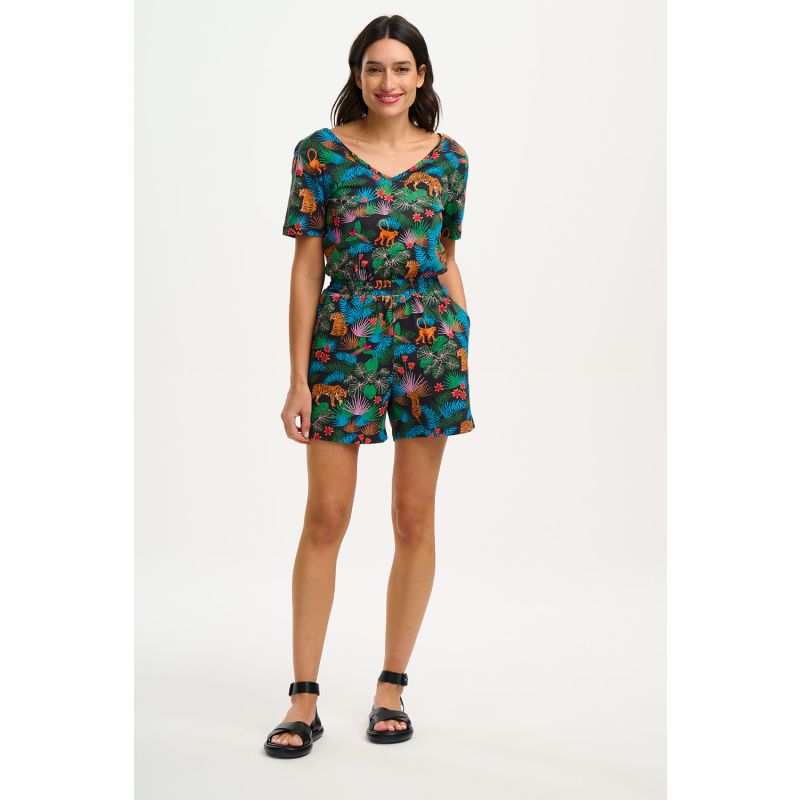 Kimmy Jersey Playsuit Black/Multi, Jungle image