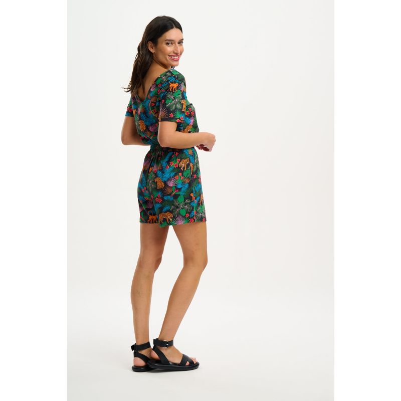 Kimmy Jersey Playsuit Black/Multi, Jungle image