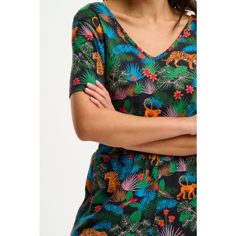 Kimmy Jersey Playsuit Black/Multi, Jungle image