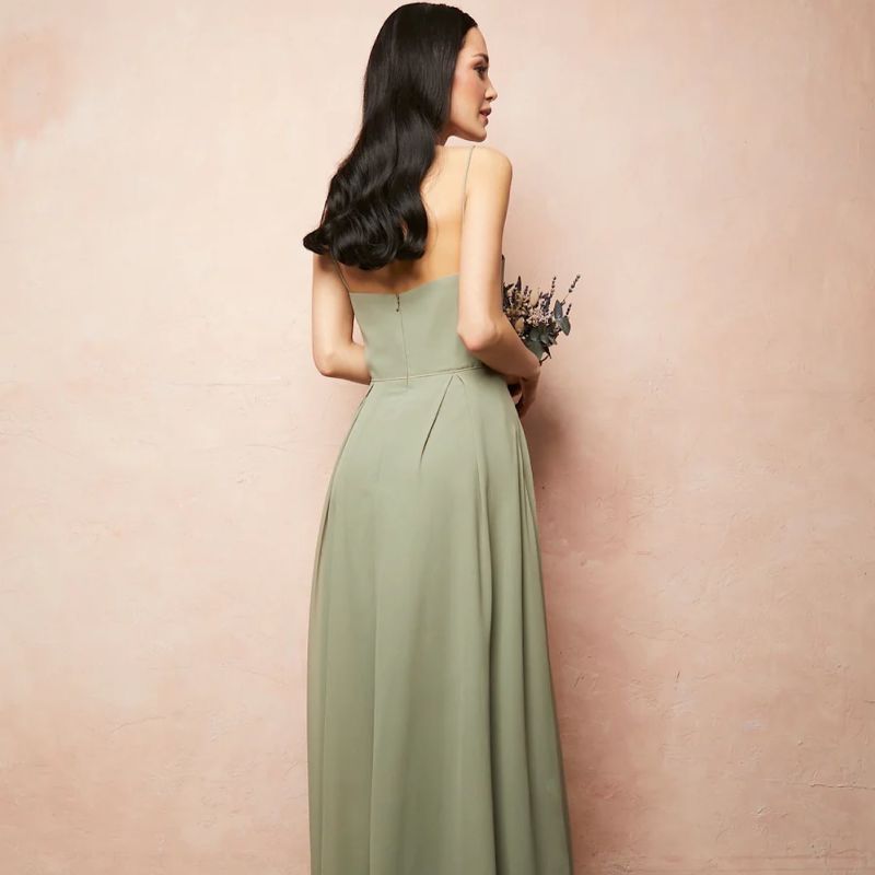 Kitty Sage Chiffon Evening Gown image