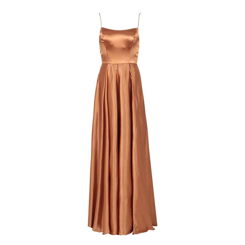 Kitty Terracotta Satin Evening Gown image