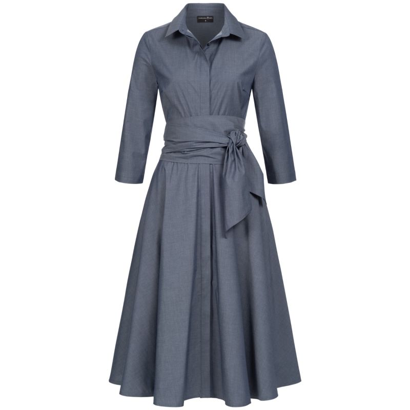 Shirtdress With Tie Belt Blue image