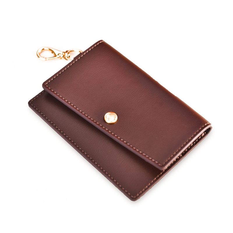 Bleeker Card Case Wallet – Chestnut/Gold Hardware image