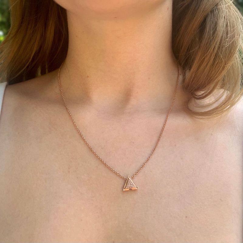 Skyscraper Triangle Necklace In 14 Kt Rose Gold Vermeil On Sterling Silver image