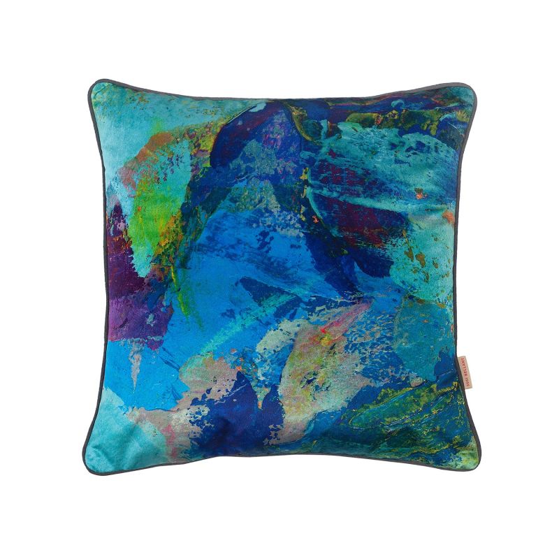 Azure Abstract Velvet Cushion image