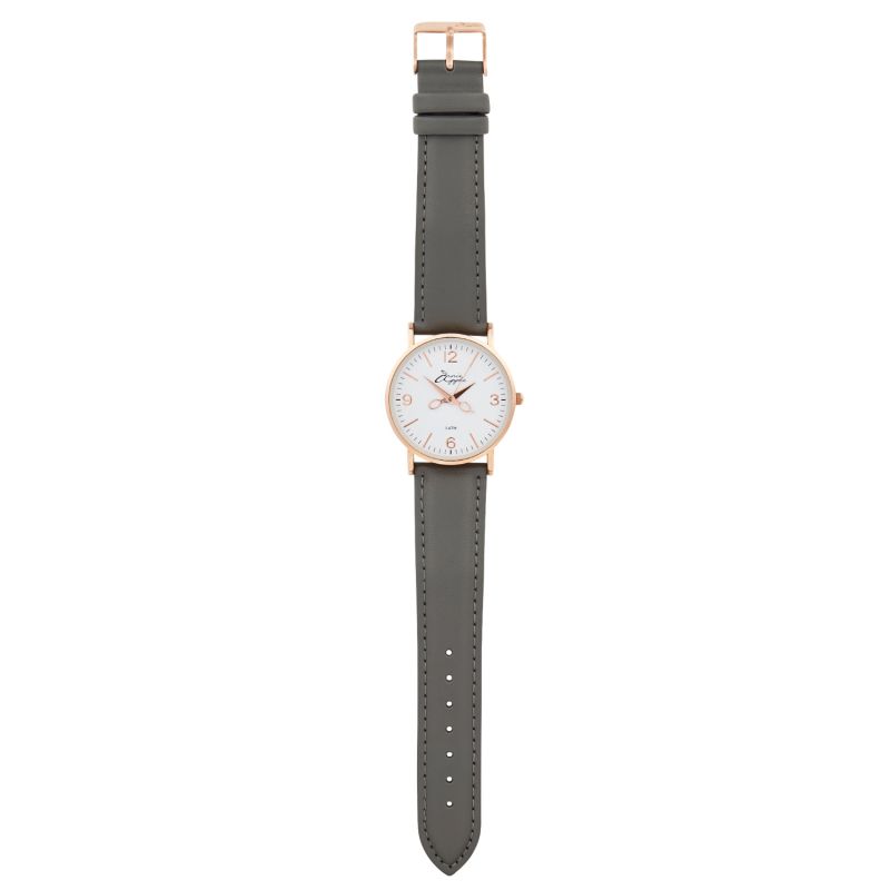 Annie Apple Alore Rose Gold/White/Grey Leather Hairdresser Scissor Hands Watch image