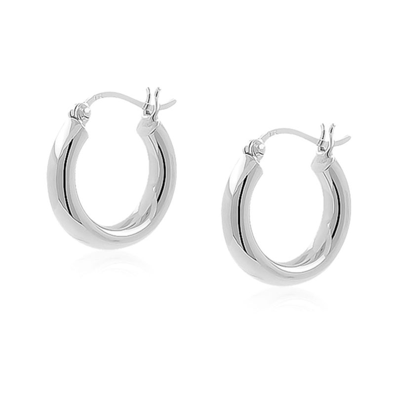 Silver Creole Chunky Hoop Earrings image