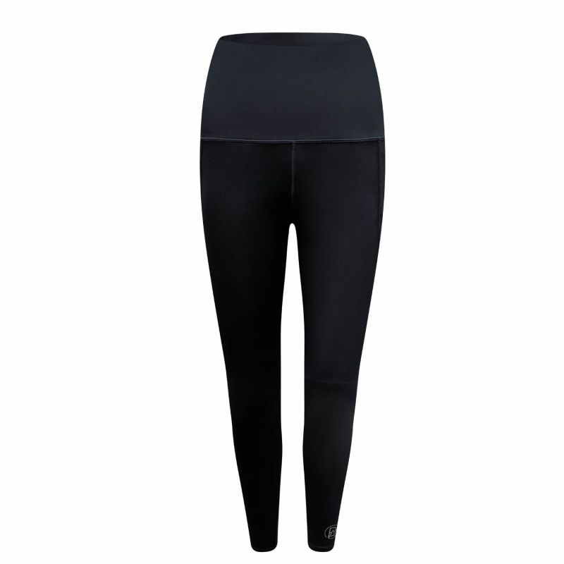 Black Knee-Padded Yoga Leggings For Gym, Pilates And Sports image