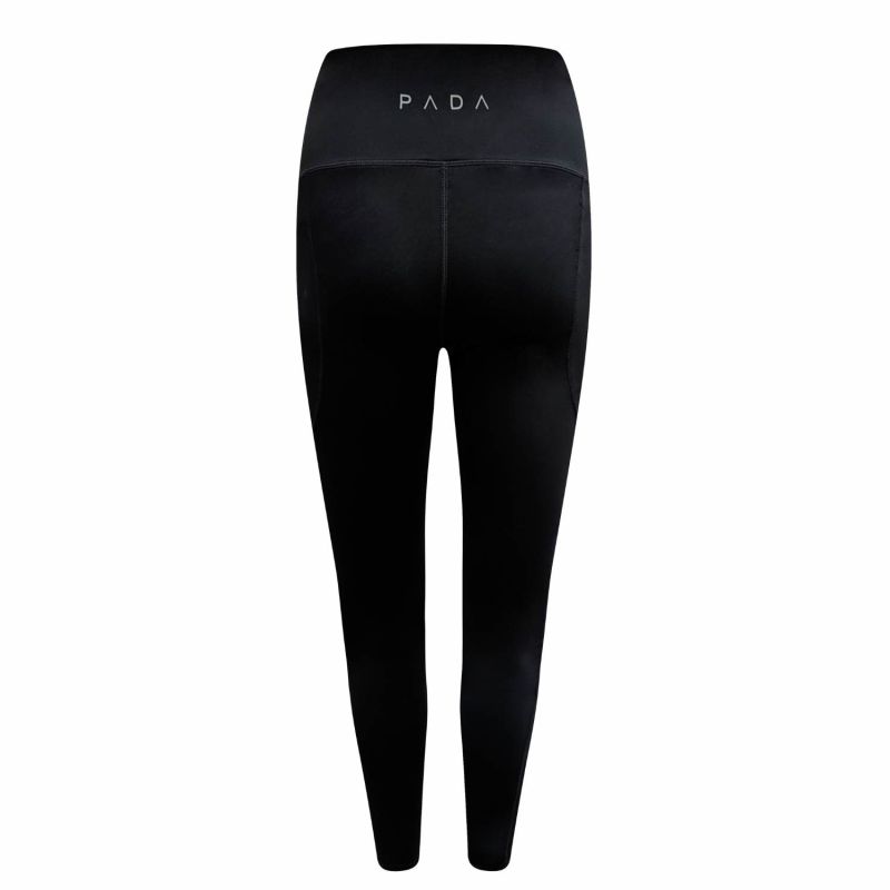 Black Knee-Padded Yoga Leggings For Gym, Pilates And Sports image