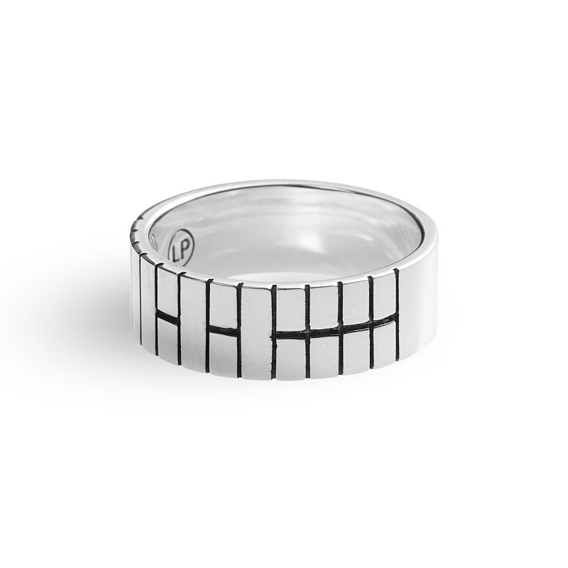 Korean Trigram Ring - Sterling Silver image