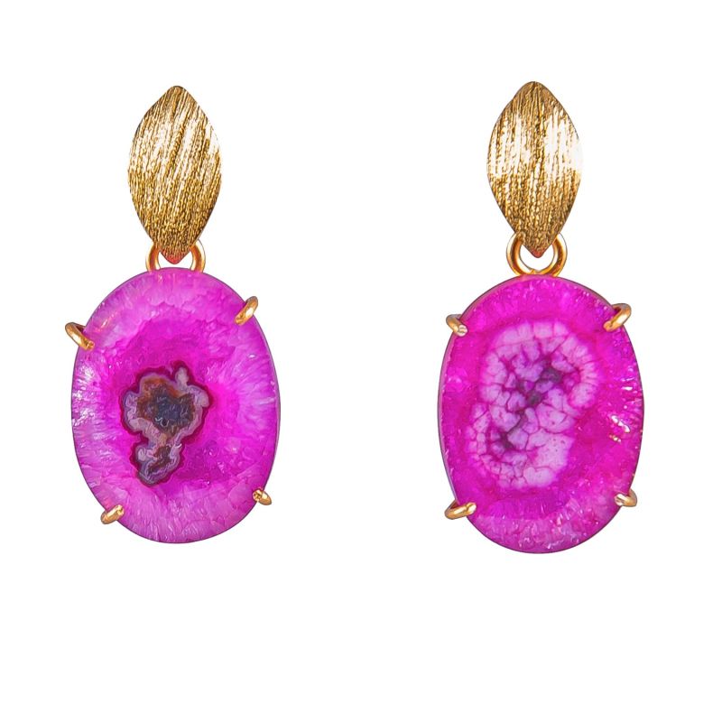 Pink Solar Quartz Earrings image