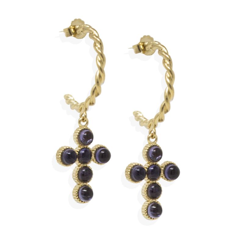 Hope Gold-Plated Iolite Hoop Earrings image