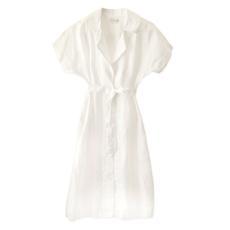Arya Safari Midi Shirt Dress In Off White image