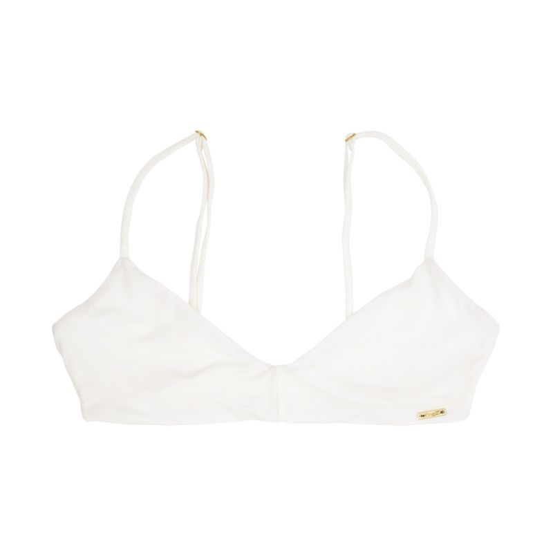 Buenos Aires Modal Plunge Bralette In Jasmine White image