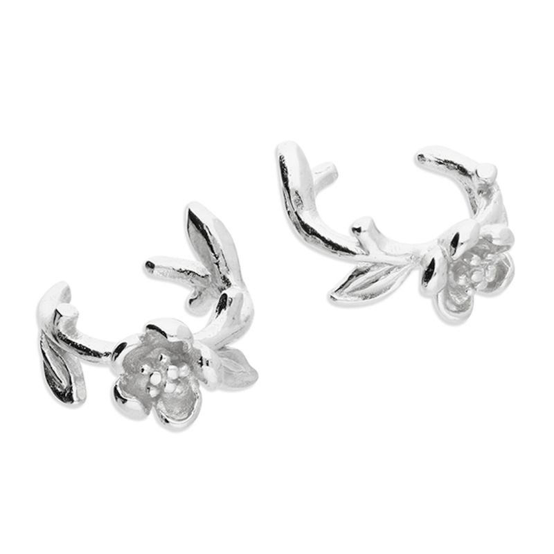 Sterling Silver Flower Ear Cuffs image