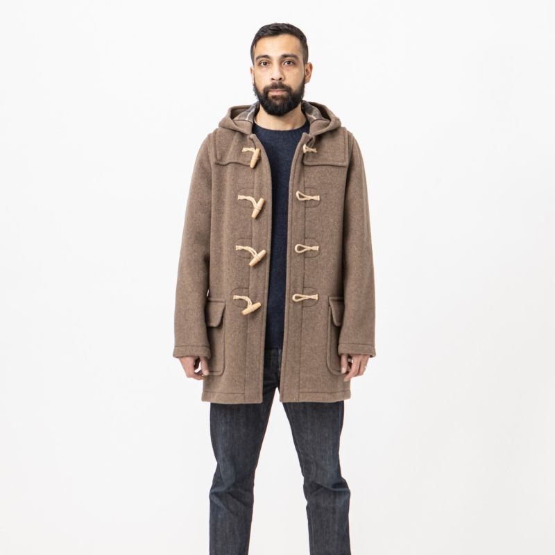 Water Repellent Wool Duffle Coat - Mushroom image