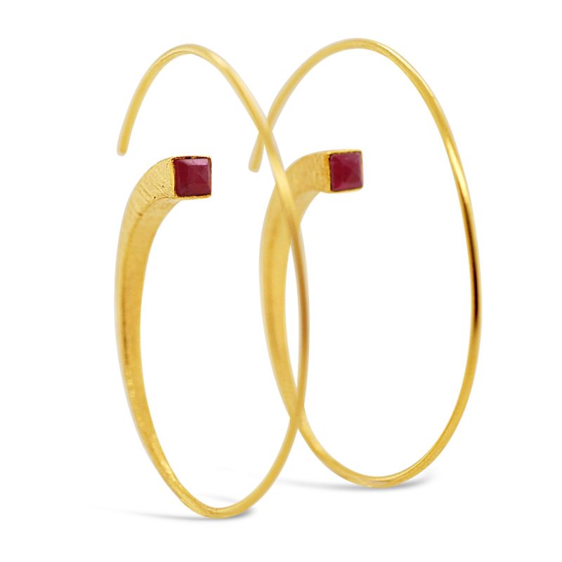 Gone Loopy Hoops In Fuschia Chalcedony image