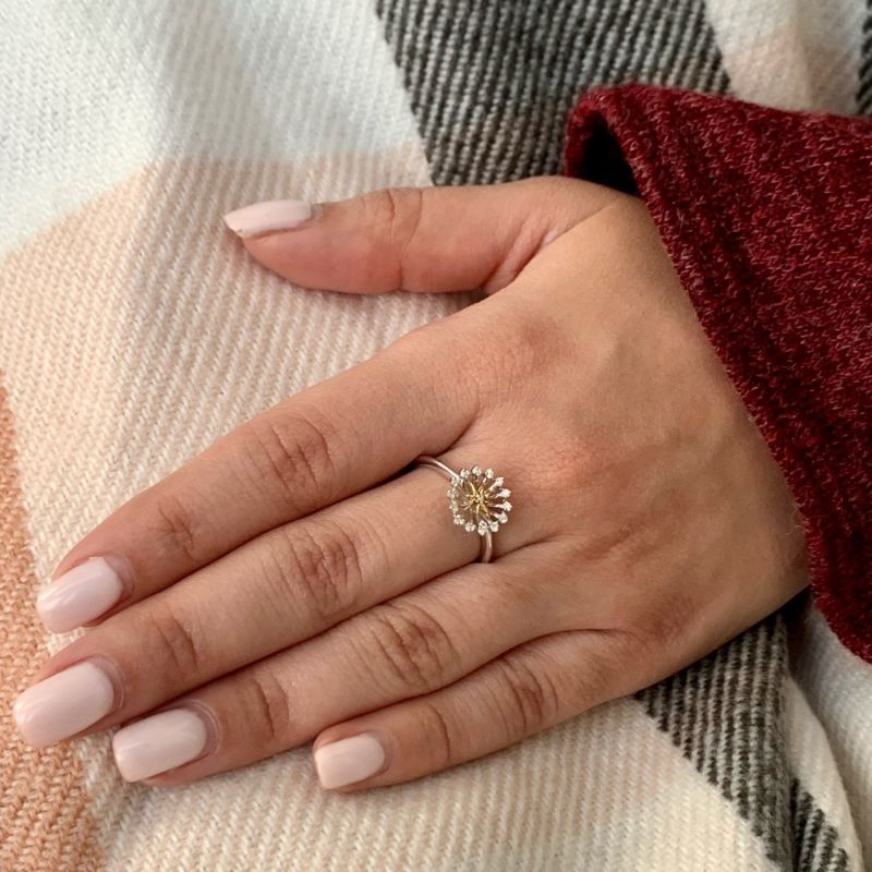 Starburst Two-Tone Ring In 14 Kt Gold Vermeil On Sterling Silver image