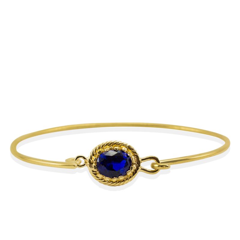 Luccichio Gold-Plated Blue Agate Cuff Bracelet image