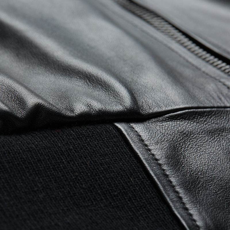 Black Elk Bomber Leather Jacket - Black image