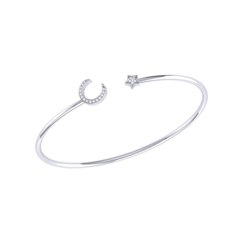 Moonlit Star Cuff In Sterling Silver image