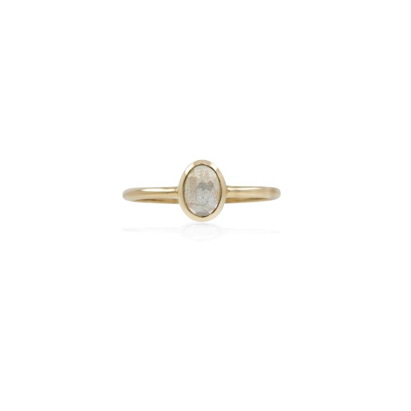 Labradorite Rose Cut Ring - 9ct Solid Gold image