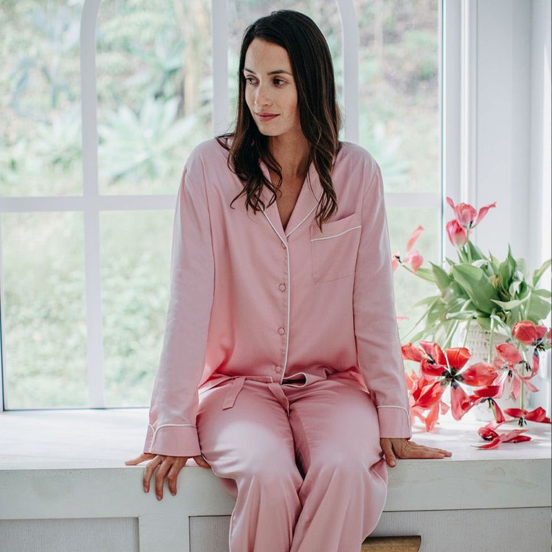 Bamboo Long Pyjama Set In Pink image