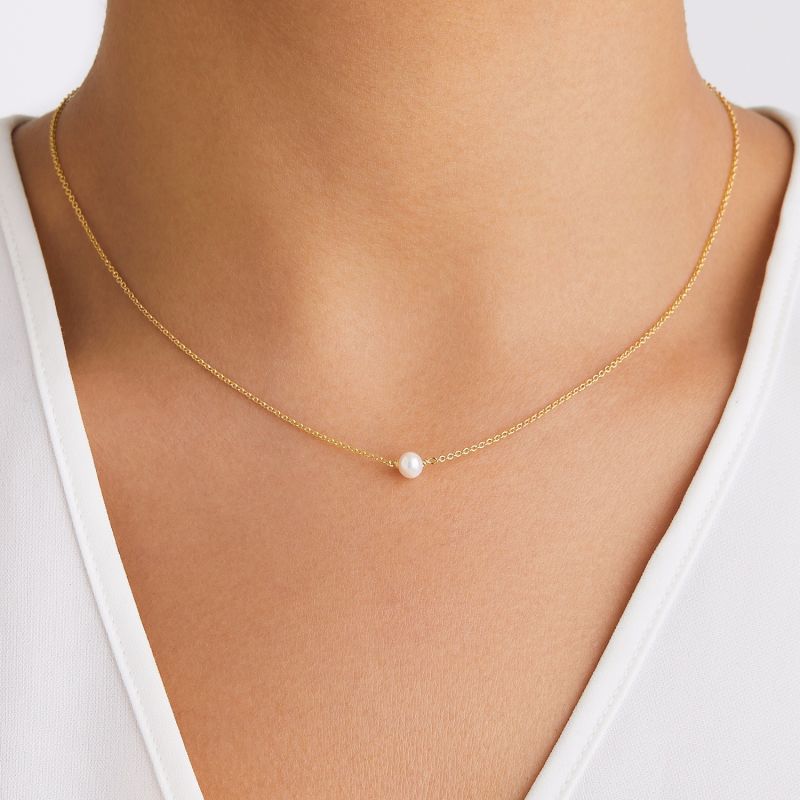 Gold Single Pearl Choker image