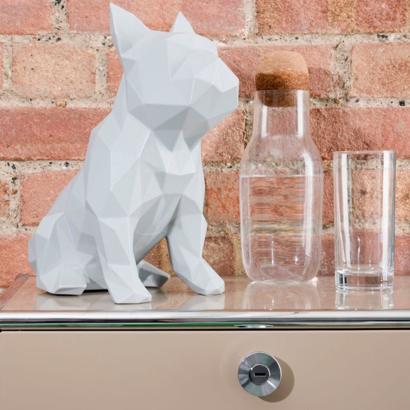 French Bulldog Geometric Sculpture Frank In Light Grey image