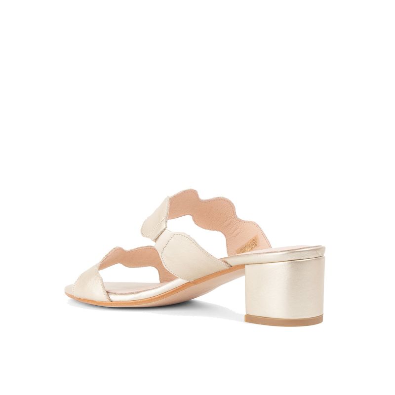 Palm Beach Scalloped Sandal Gold Leather image