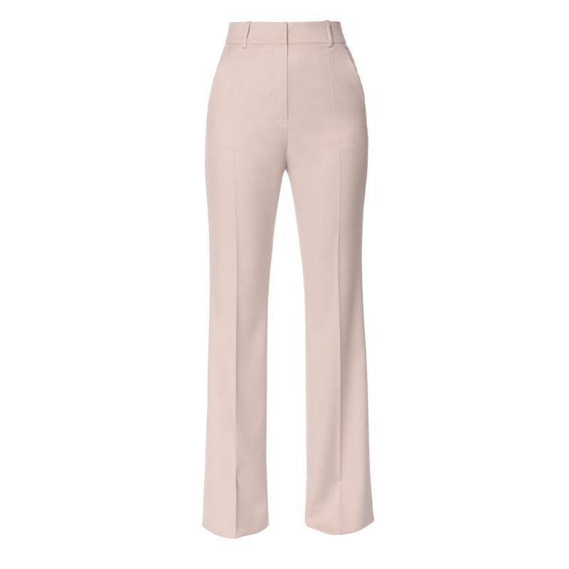 Kyle Pearl Ivory High Waisted Trousers - Long image