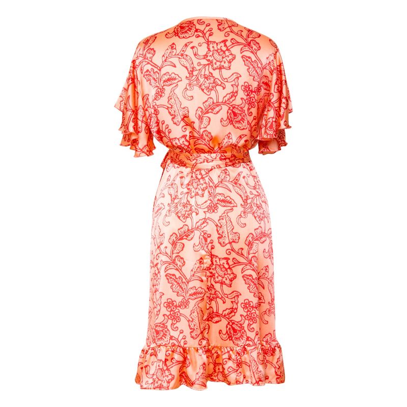 L'il Sista Short Sleeve Wrap Dress - Silk - Batik Pink image