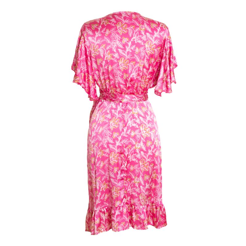 L'il Sista Short Sleeve Wrap Dress - Silk - Orchid Pink image