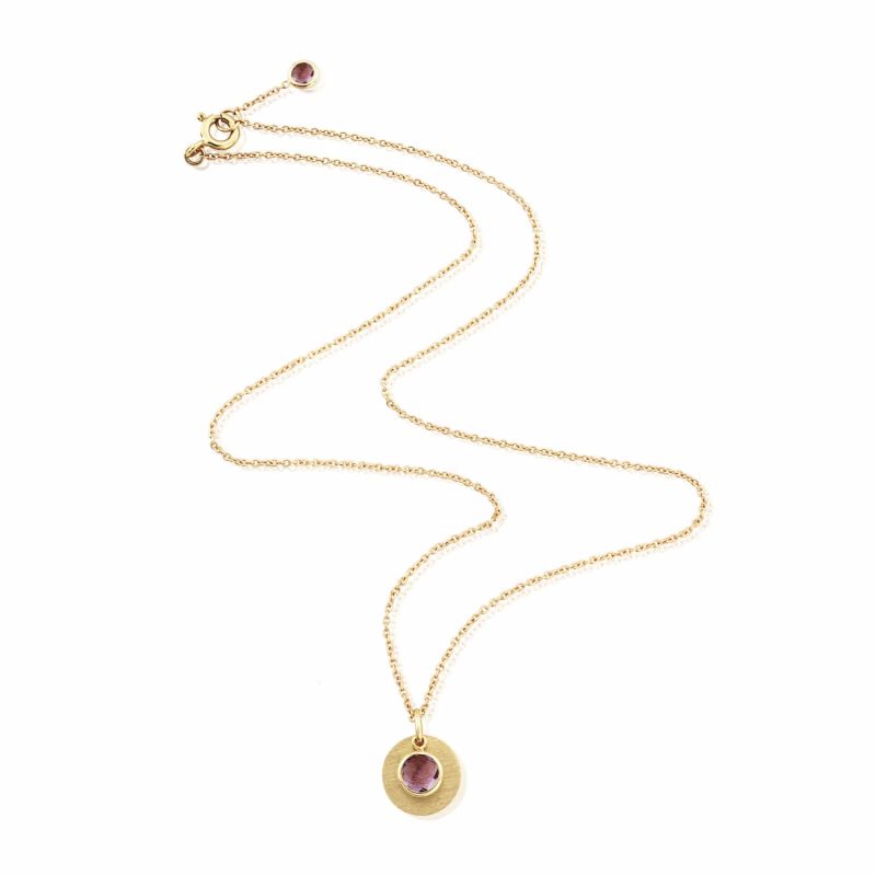 Bali 9Ct Gold February Birthstone Necklace Amethyst image