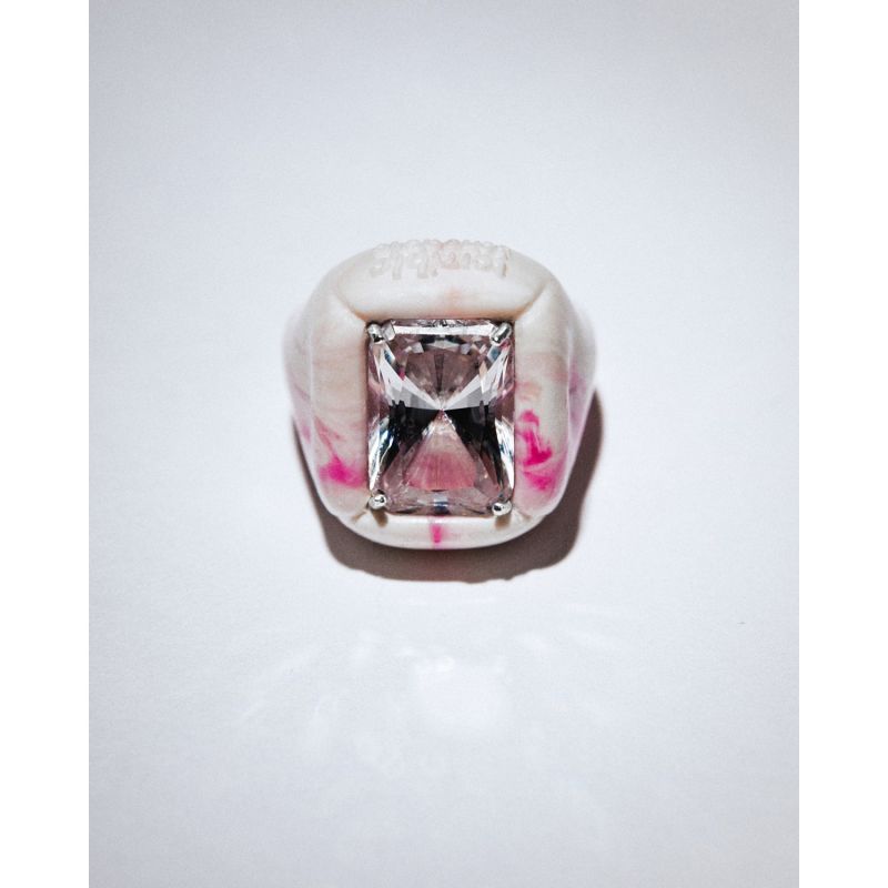 Recycled Plastic Stone Ring Pink image