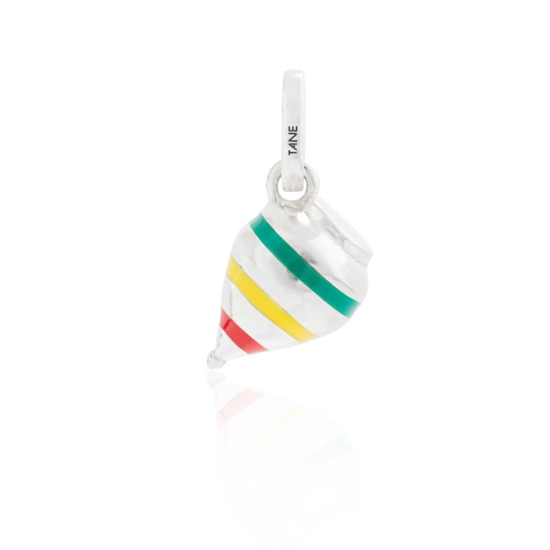 Exquisitely Detailed Trompo Charm Handmade In Sterling Silver & Ceramic image