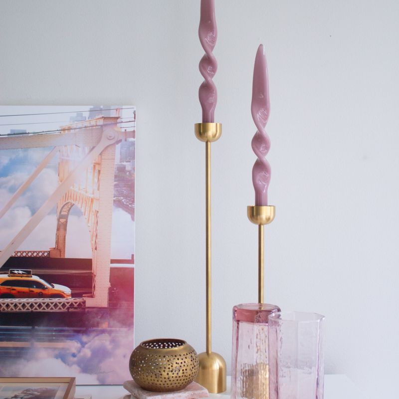 Mauve Taper Candle Set image