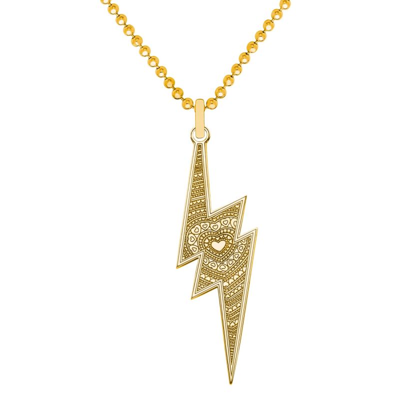 Small 9ct 375 Gold Lightning Bolt Necklace image