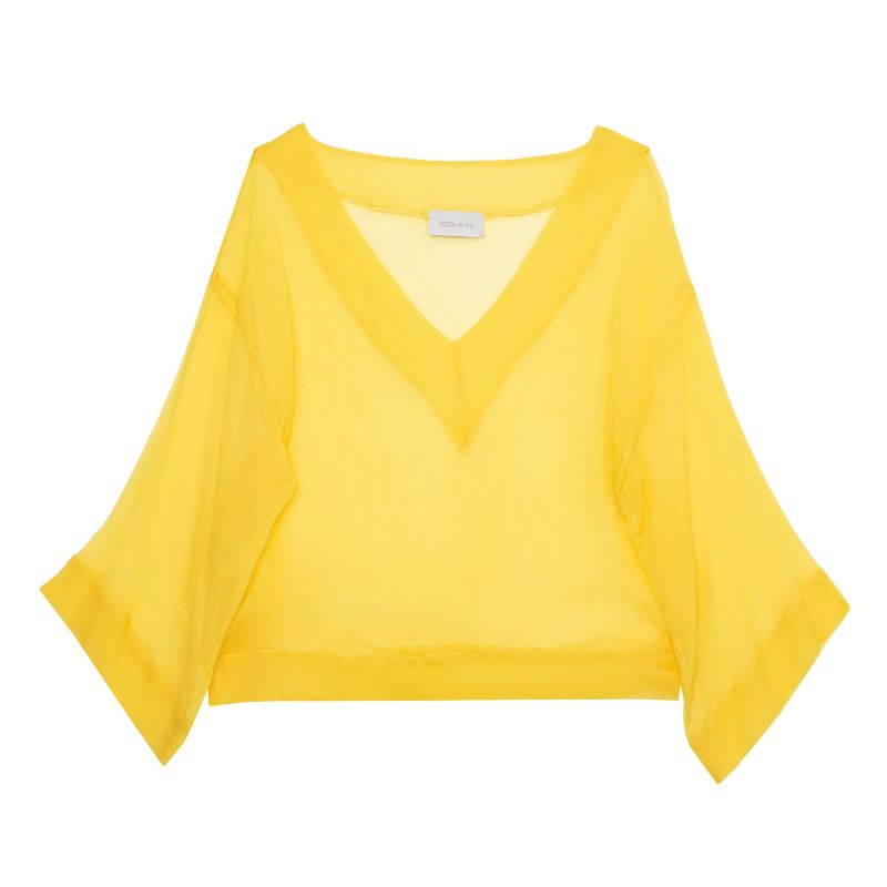 Silk Mousseline Top In Yellow image