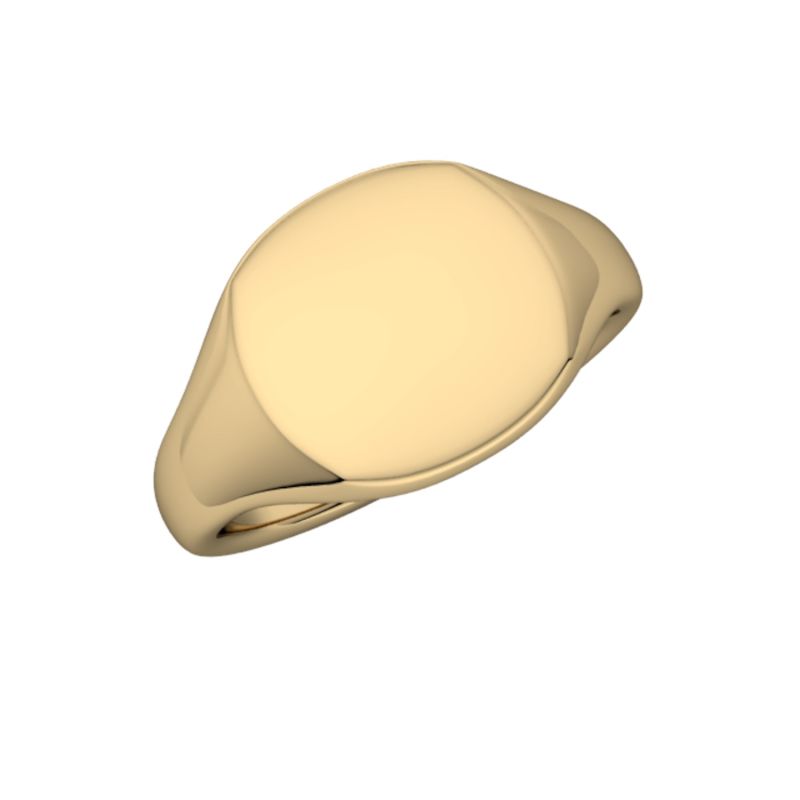 14K Gold Signature Signet Ring (White) image