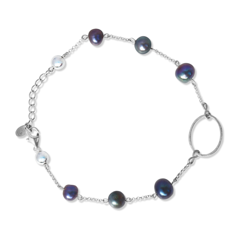 La Pierre Black Fresh Water Pearl Bracelet image