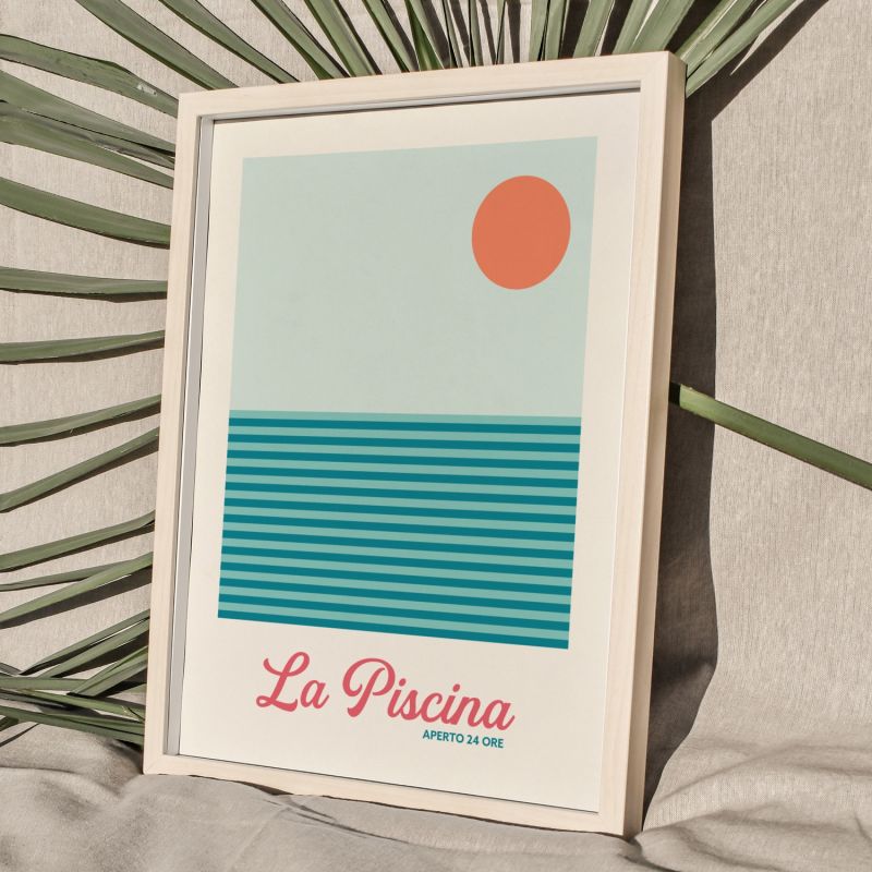 La Piscina Italian Swimming Pool Print - Large image