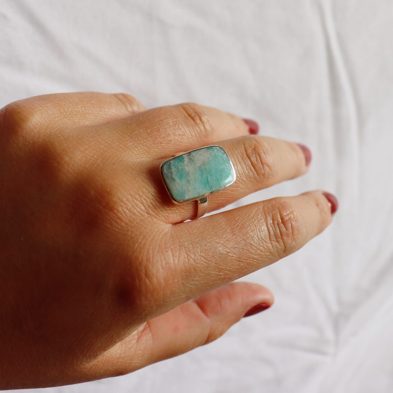 La Stèle Amazonite Rectangle Ring image