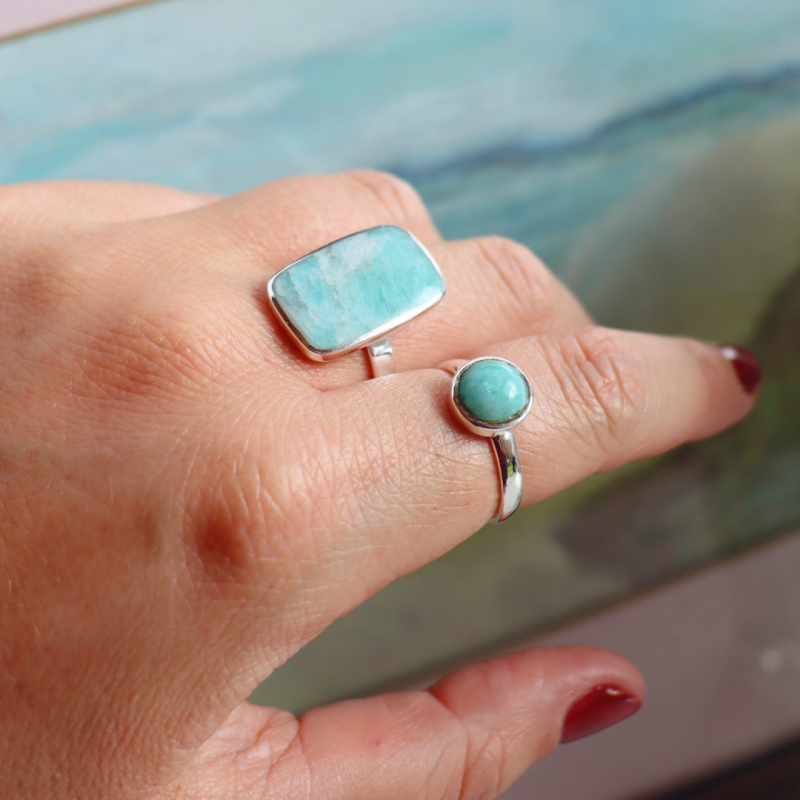 La Stèle Amazonite Rectangle Ring image