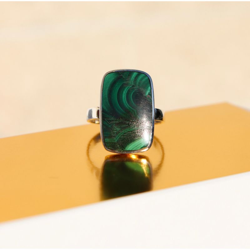 La Stèle Malachite Rectangle Ring image