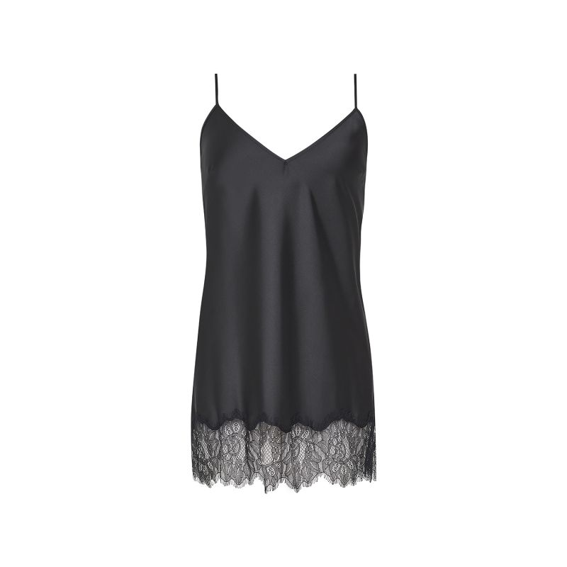 Lace Detailed Mini Dress - Black image