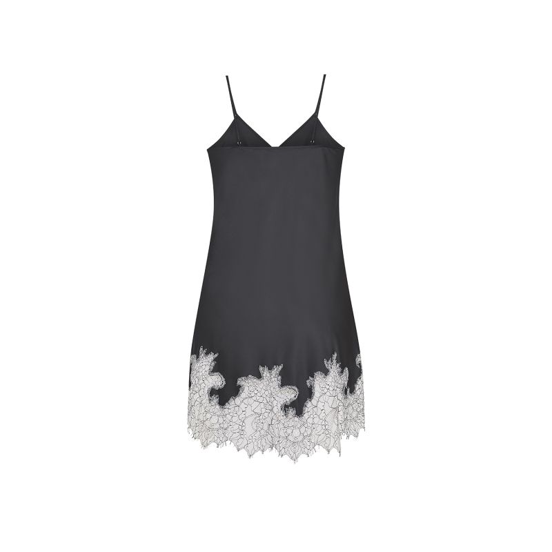 Lace Detailed Mini Dress - Black&White Lace image