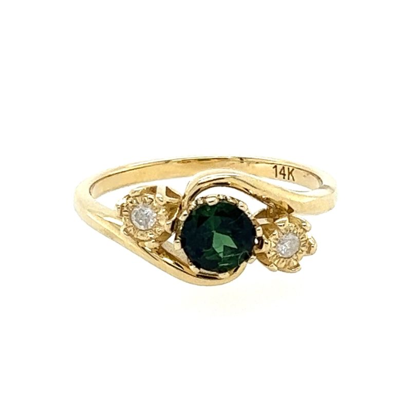Laila | Gold Green Tourmaline & Diamond Ring image